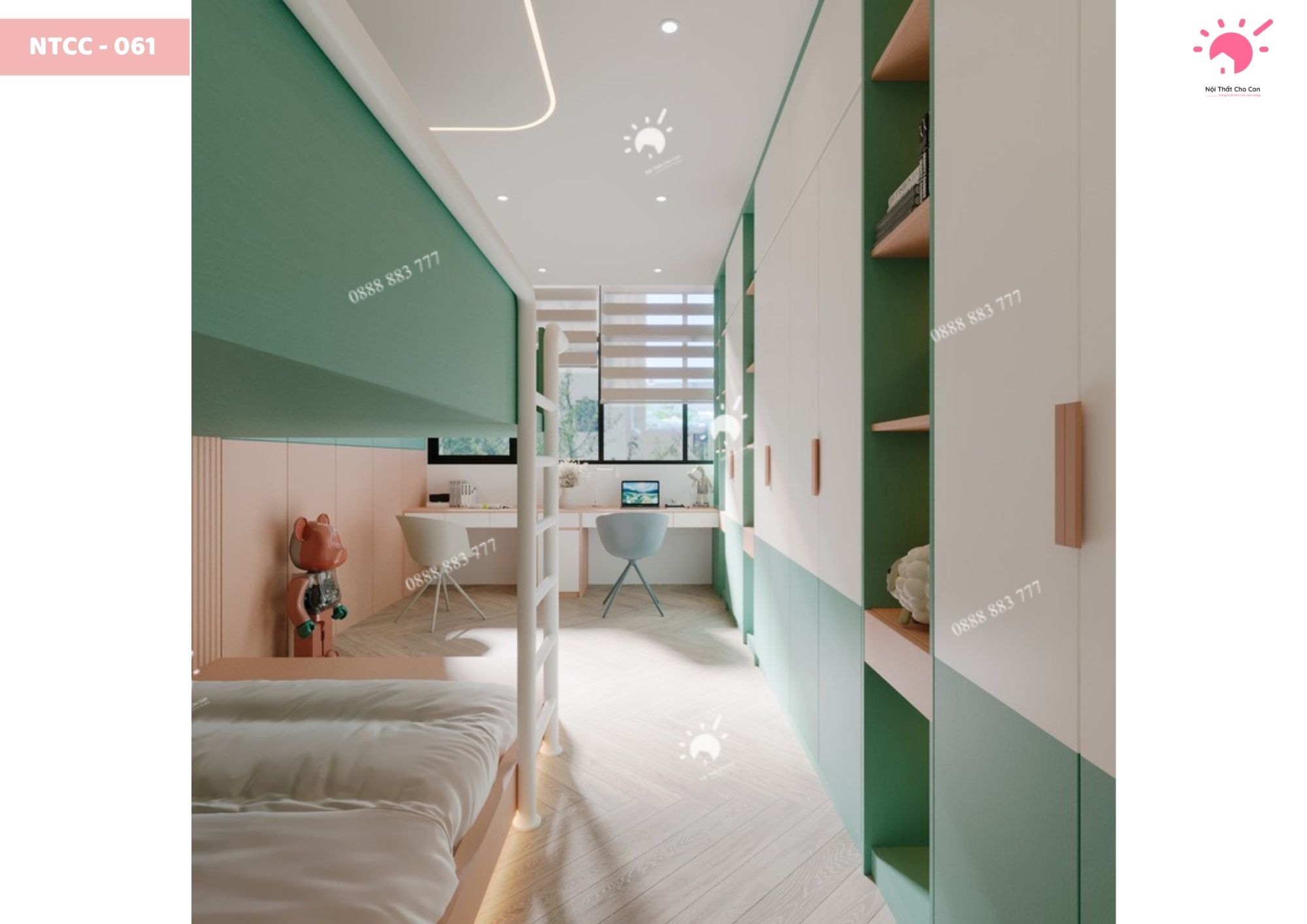 Giường tầng trên dưới GT061