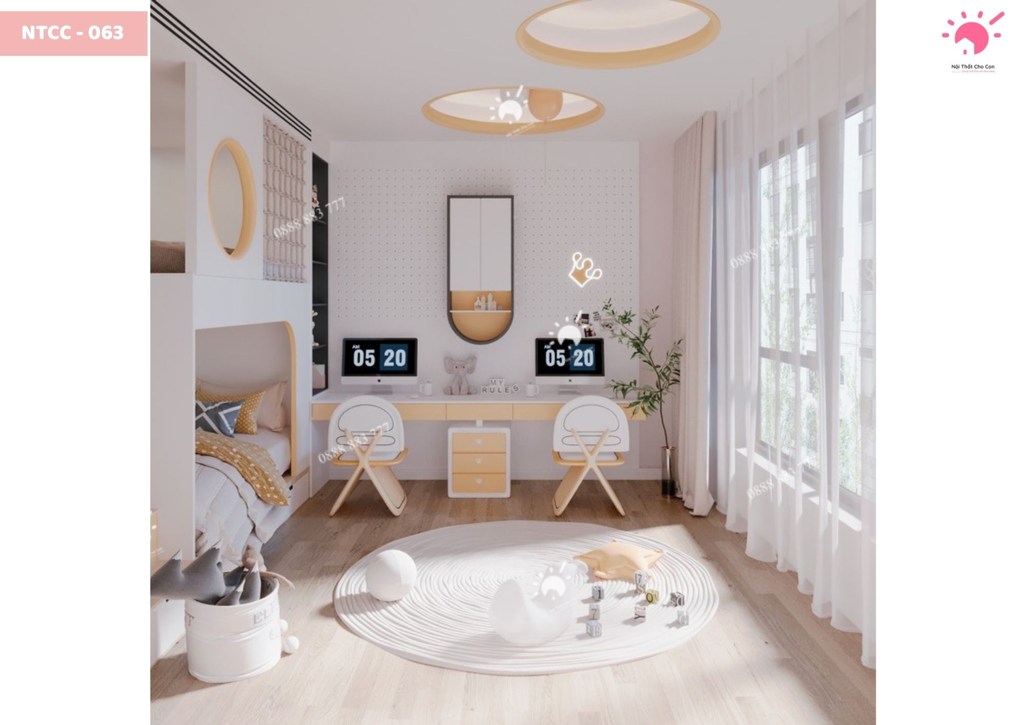 Giường tầng trên dưới GT063