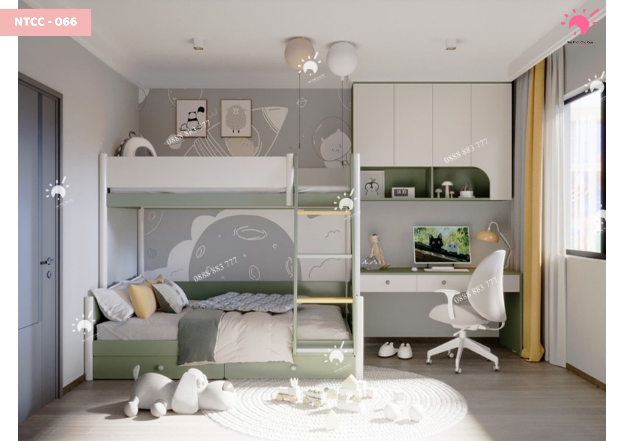 Giường tầng trên dưới GT066