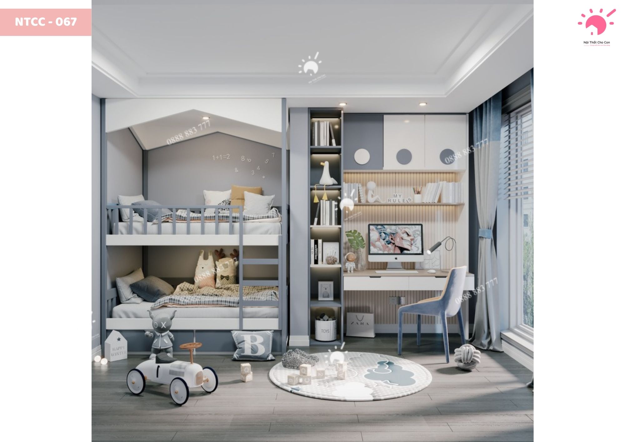 Giường tầng trên dưới GT067